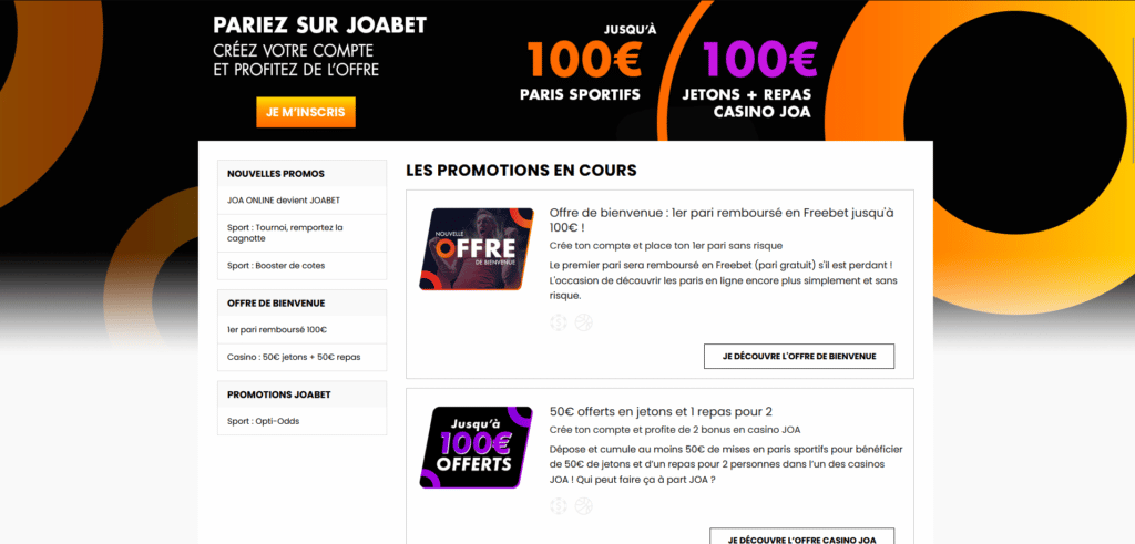 les promotions joabet