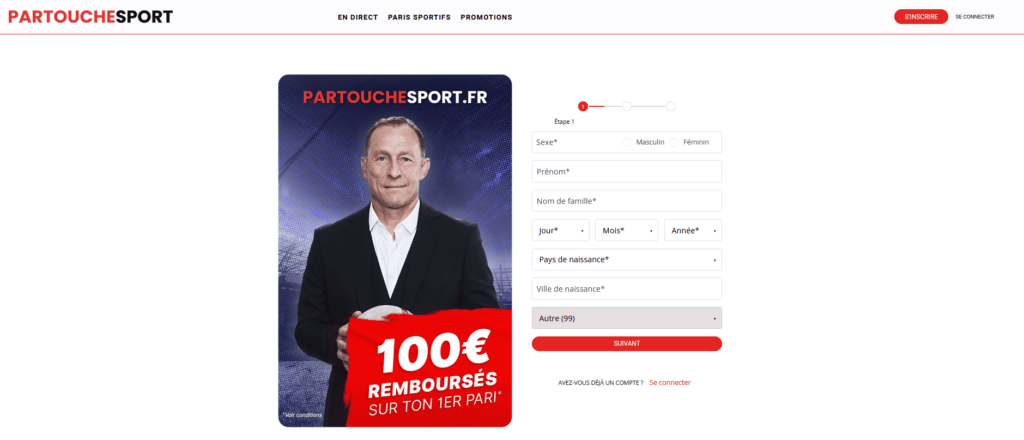 partouche sport inscription