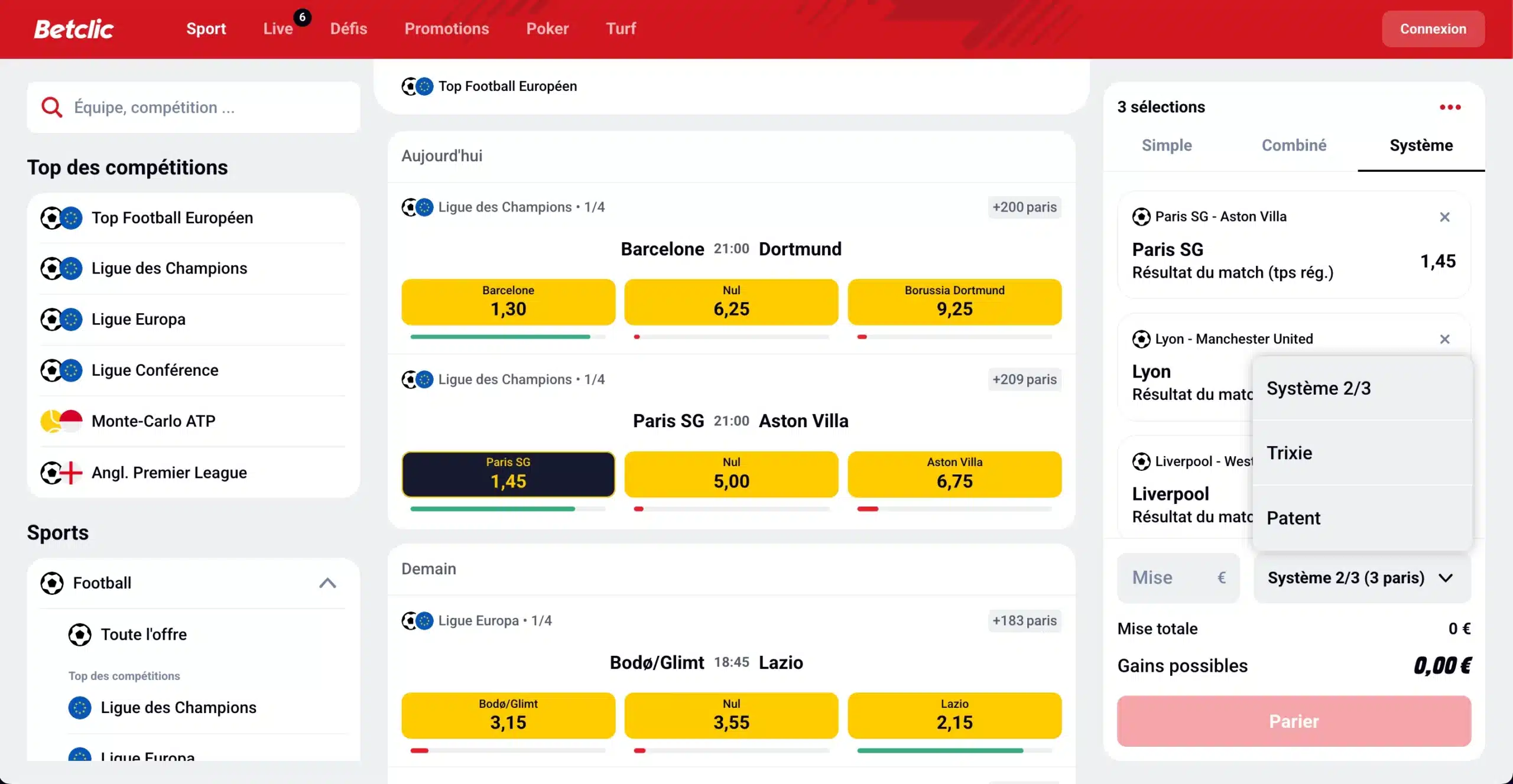 paris système betclic