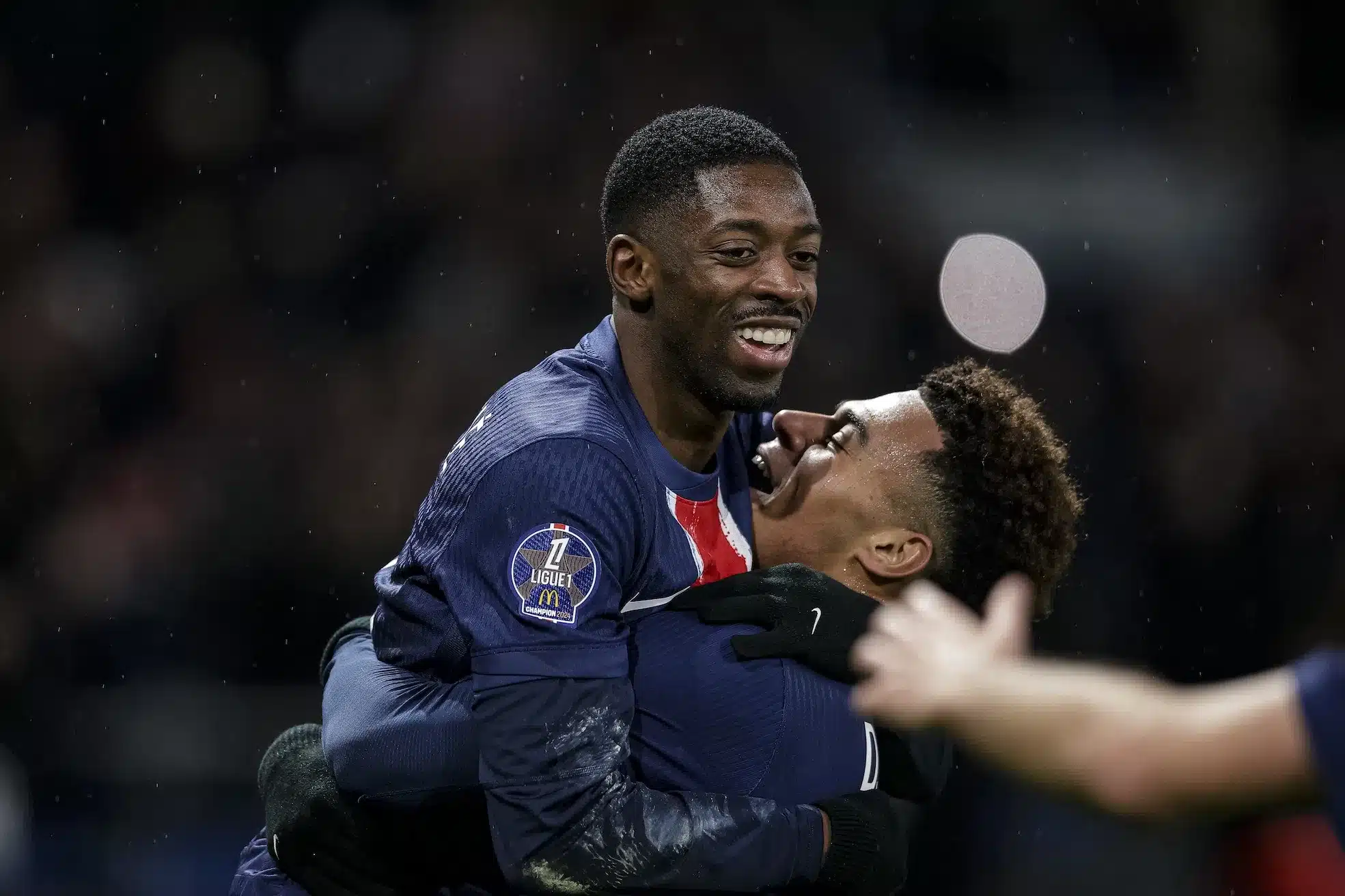 Doué et Dembélé psg